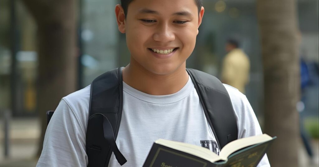 photo of a student who can understand what he is reading