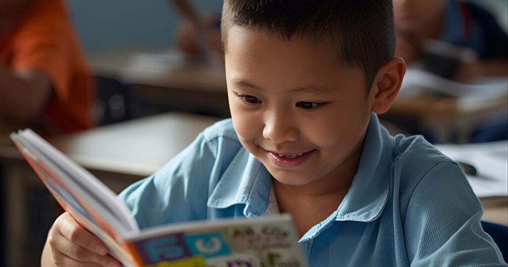 Visual Learner: Student enjoying reading with color coded notes.