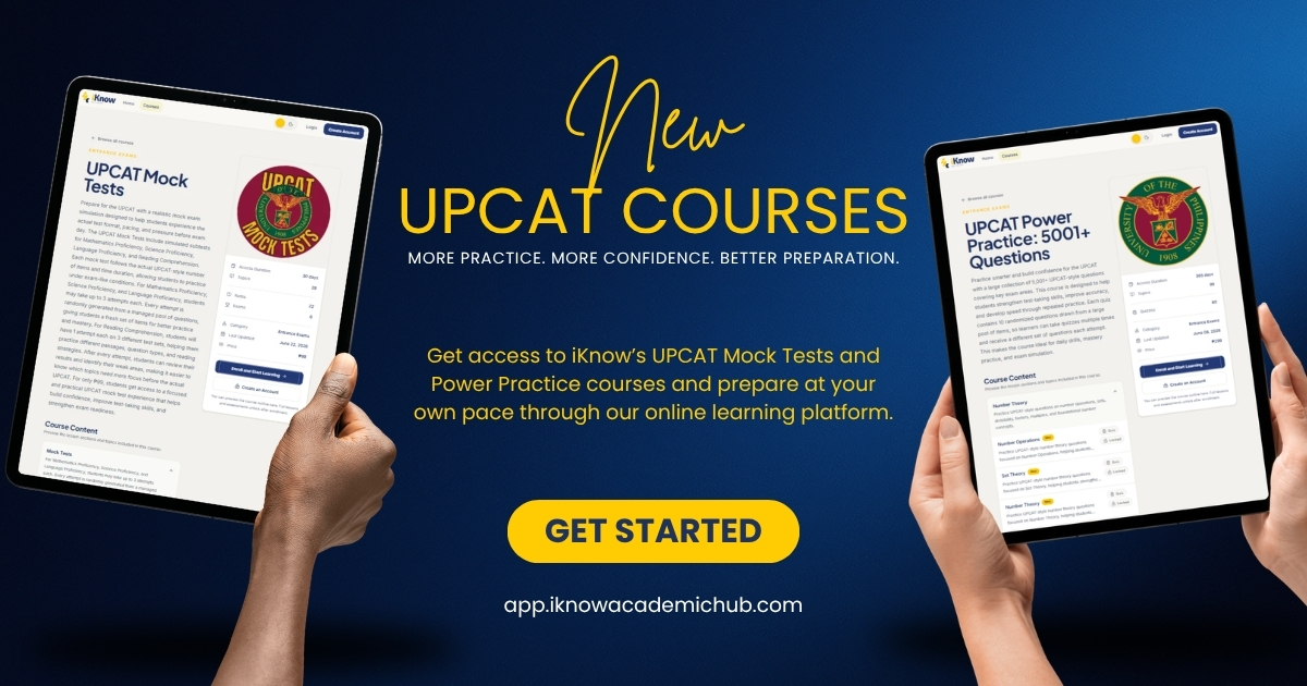 UPCAT Mock Tests for Only ₱99 | iKnow Academic Hub